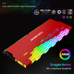 COOLMOON RA-2 Disipador RAM 5V ARGB para enfriar módulos PC
