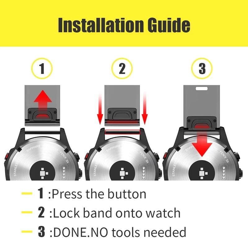 Correa de reloj de Metal QuickFit 20/22/26mm para Garmin Fenix 7X 7 7S 6 6S 6X Pro 5X 5 Epix 2 pulsera de acero inoxidable para reloj inteligente - imagen 5
