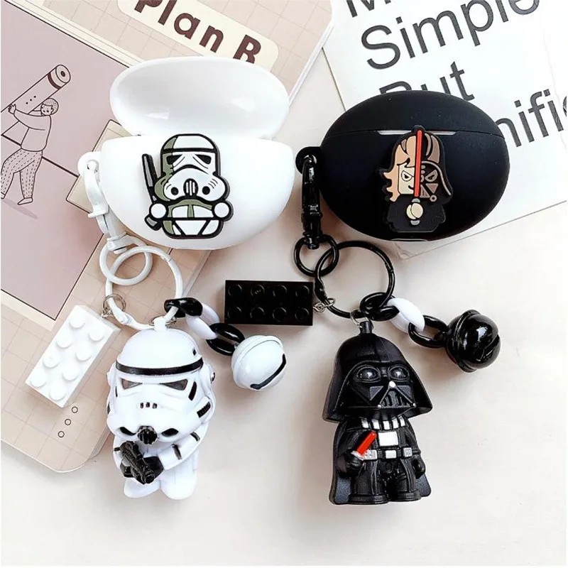 Funda de silicona suave con dibujos animados para auriculares inalámbricos, funda protectora con llavero para Huawei FreeBuds 4i