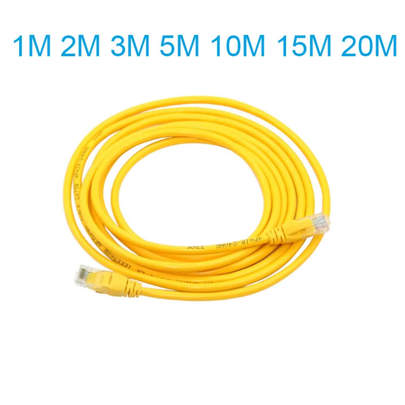 Cable de extensión de red amarillo RJ45 UTP cat5e 1M 2M 3M 5M 10M 15M 20M 8p8c cable de conexión Ethernet cable de cobre