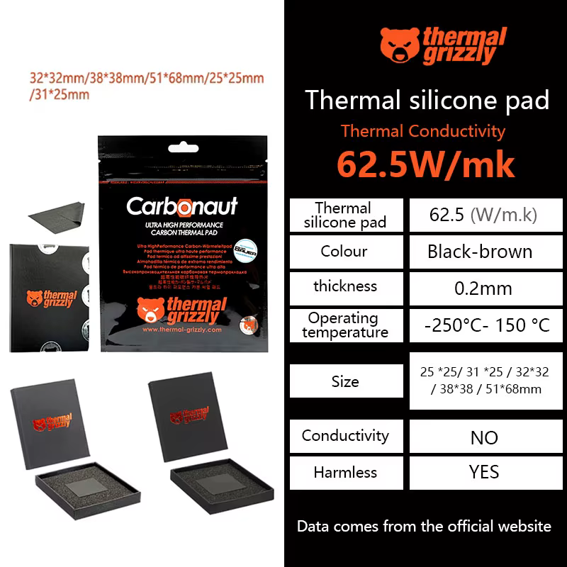 Grizzly Carbonaut Almohadilla Térmica para CPU y GPU - imagen 2