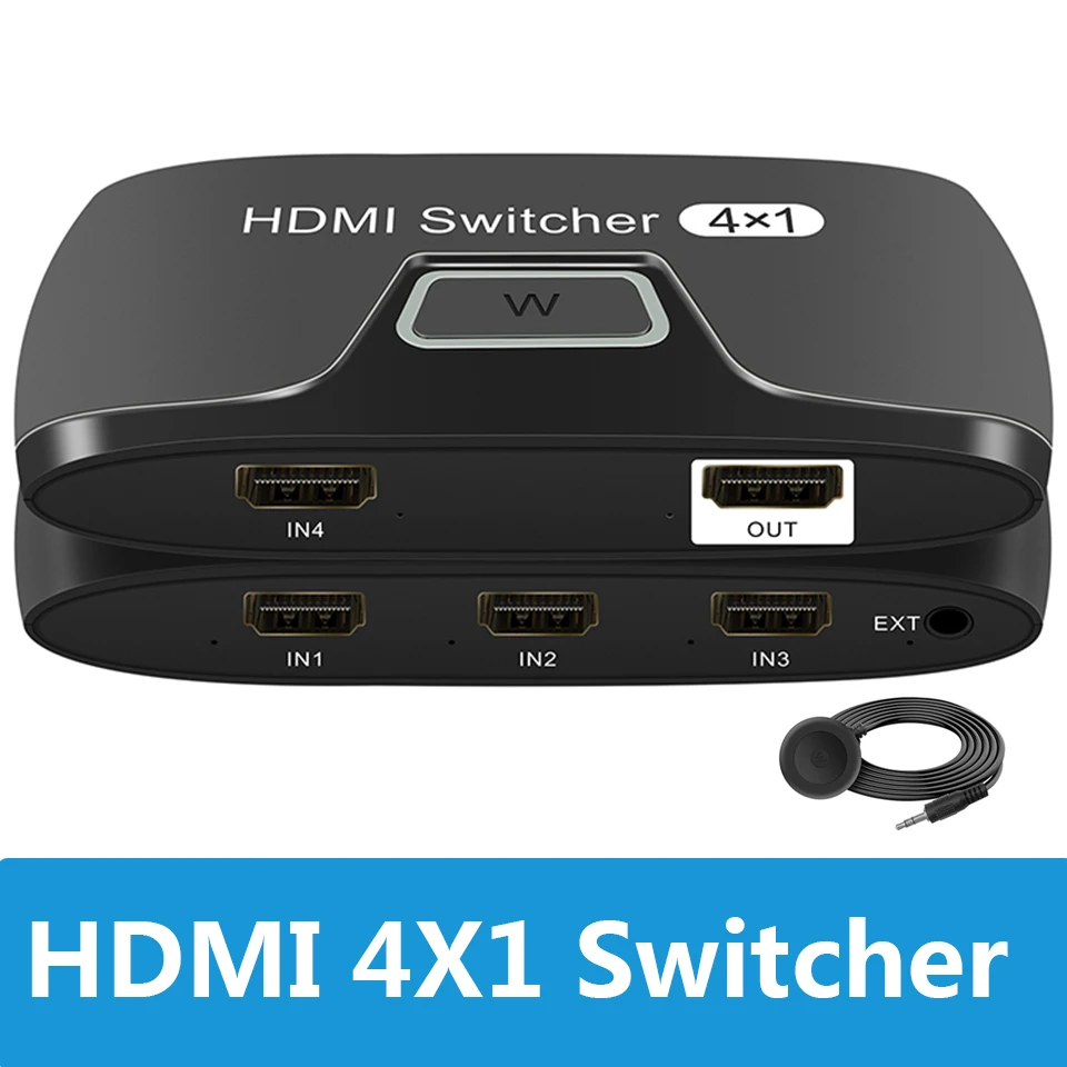 Conmutador compatible con HDMI 4X1 HDR 4K 30Hz 4 en 1 salida con Cable remoto para PS5 PS4 pro Apple TV - imagen 2