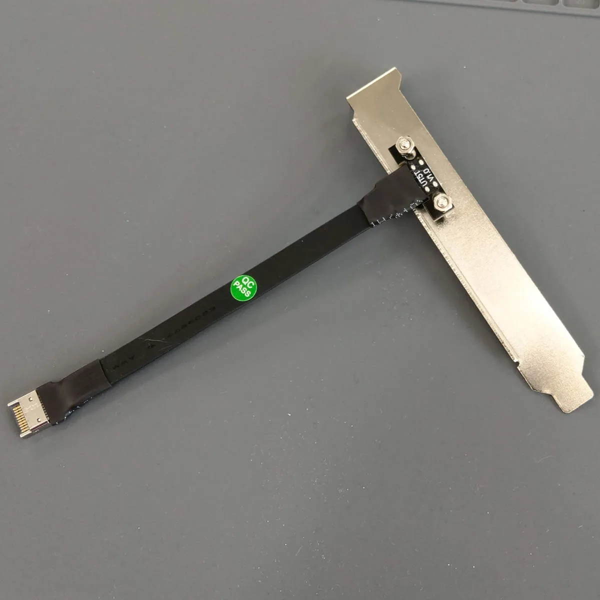 Cable de extensión suave plano USB3.1 con orificio para tornillo interfaz tipo C a tipo E placa base deflector de chasis trasero delantero ADT-Link - imagen 3