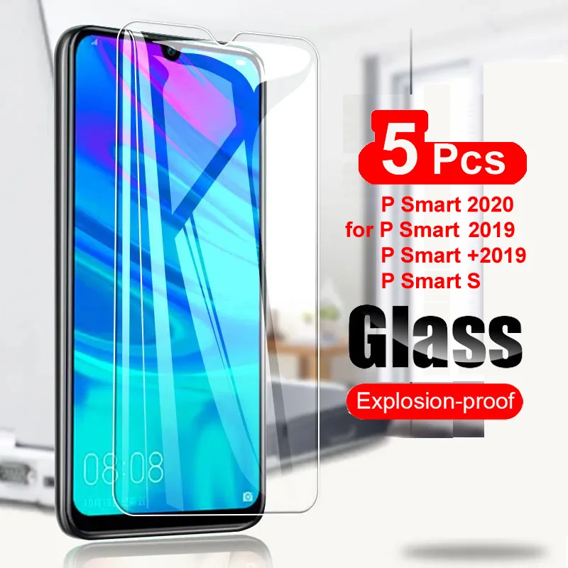 5 uds vidrio templado para Huawei P Smart 2021 2020 2019 Protector de pantalla 2.5D película protectora de vidrio para teléfono para Huawei P Smart S 9H - imagen 2