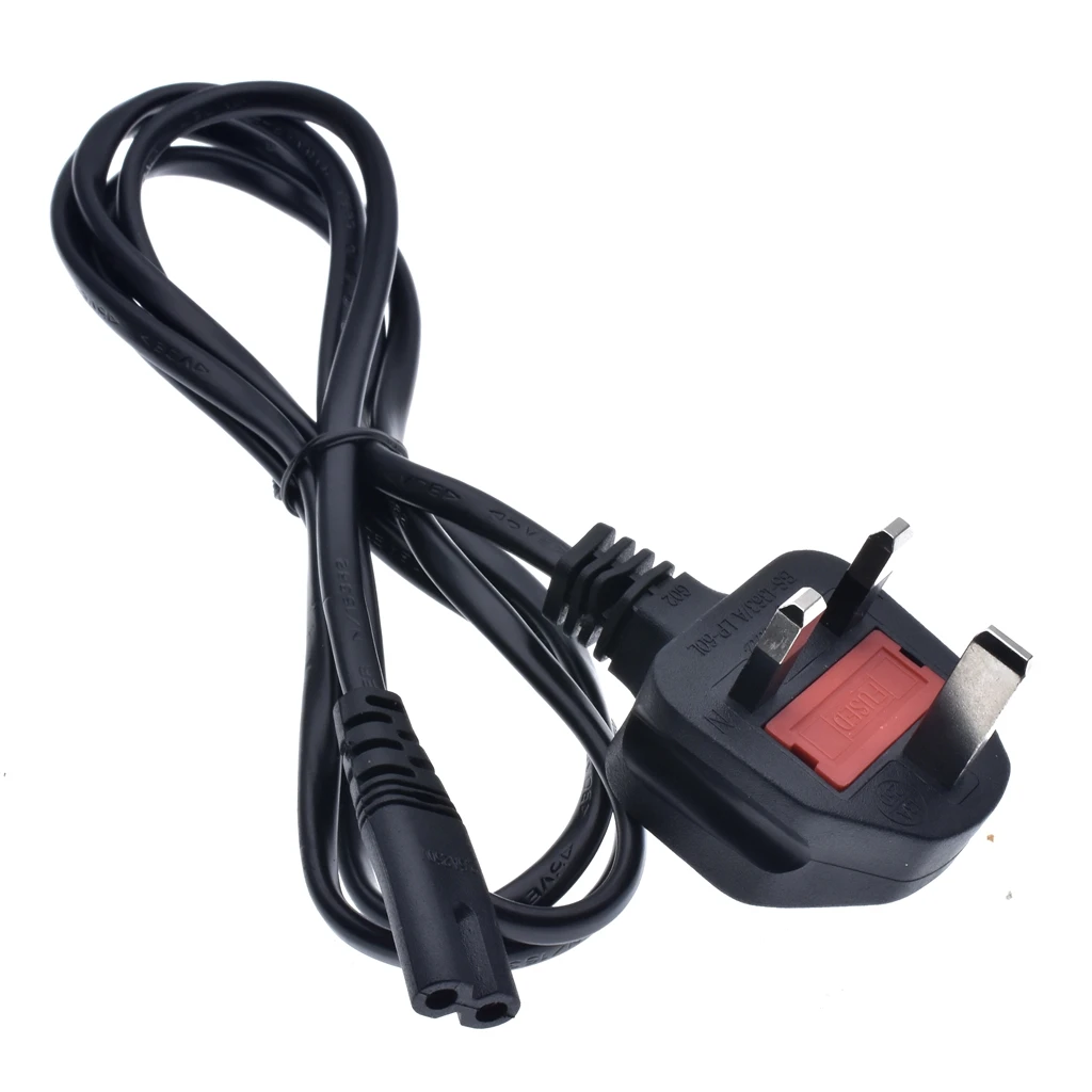 BS1363 UK HK 3pin enchufe macho a IEC 320 C7 hembra AC Cable adaptador cargador Monitor Cable 13A 1,2 m