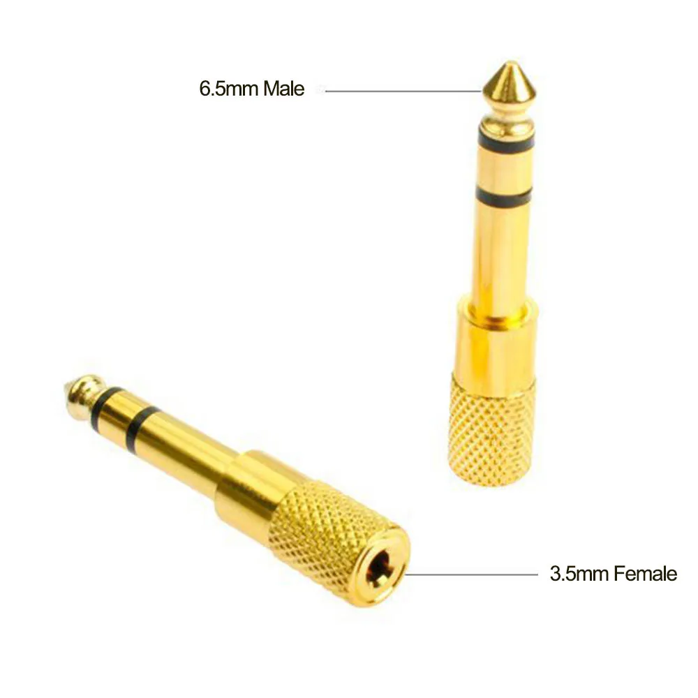 Adaptador de Audio hembra de 6,5 MM macho a 3,5 MM, conector Jack chapado en oro para auriculares, micrófono, amplificador de guitarra, convertidor auxiliar de 6,35 y 3,5mm - imagen 5