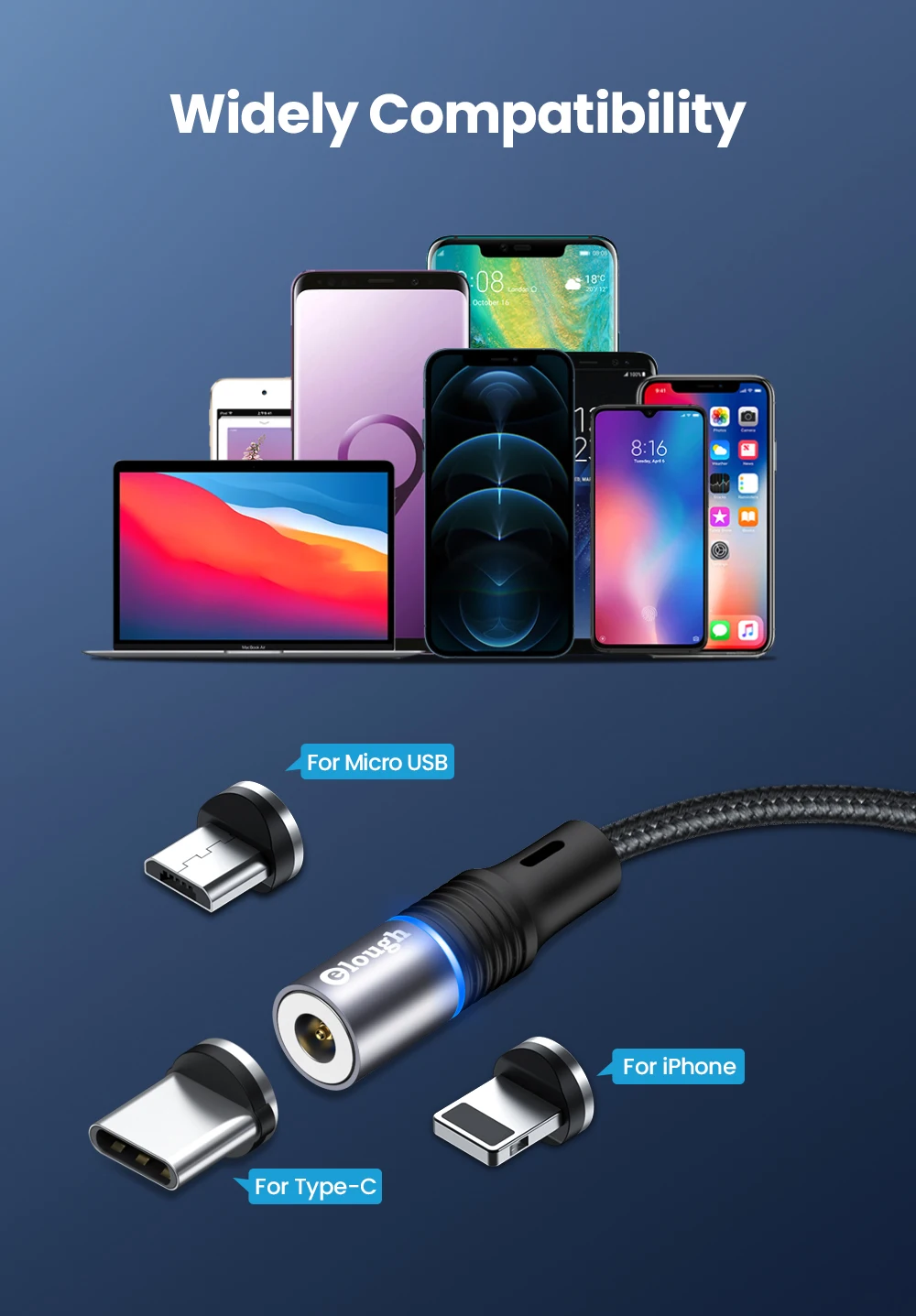 Cable Magnético - Conector Micro USB