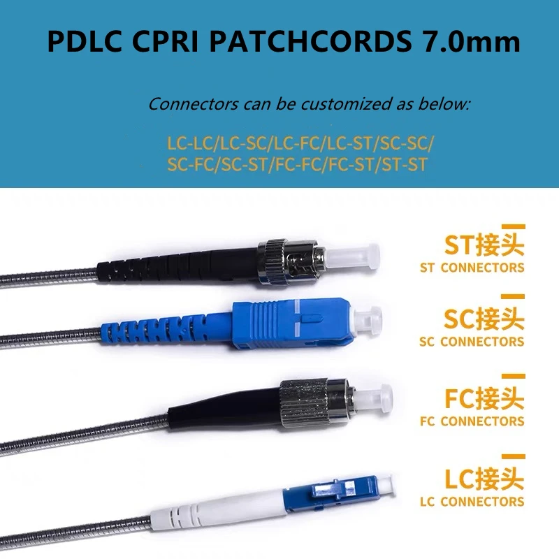 Cable de conexión de fibra óptica para exteriores, accesorio de 500mtr PDLC 2C, LC SC FC ST, 2 núcleos SM monomodo FTTH FTTA jumper ELINK 2 fibras - imagen 5