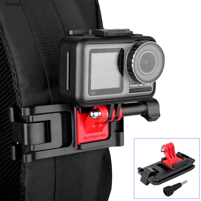 Clip de mochila ajustable para GoPro Hero 8 7 6 5 SJCAM Osmo, accesorios de Cámara de Acción, soporte Universal para correa de mochila