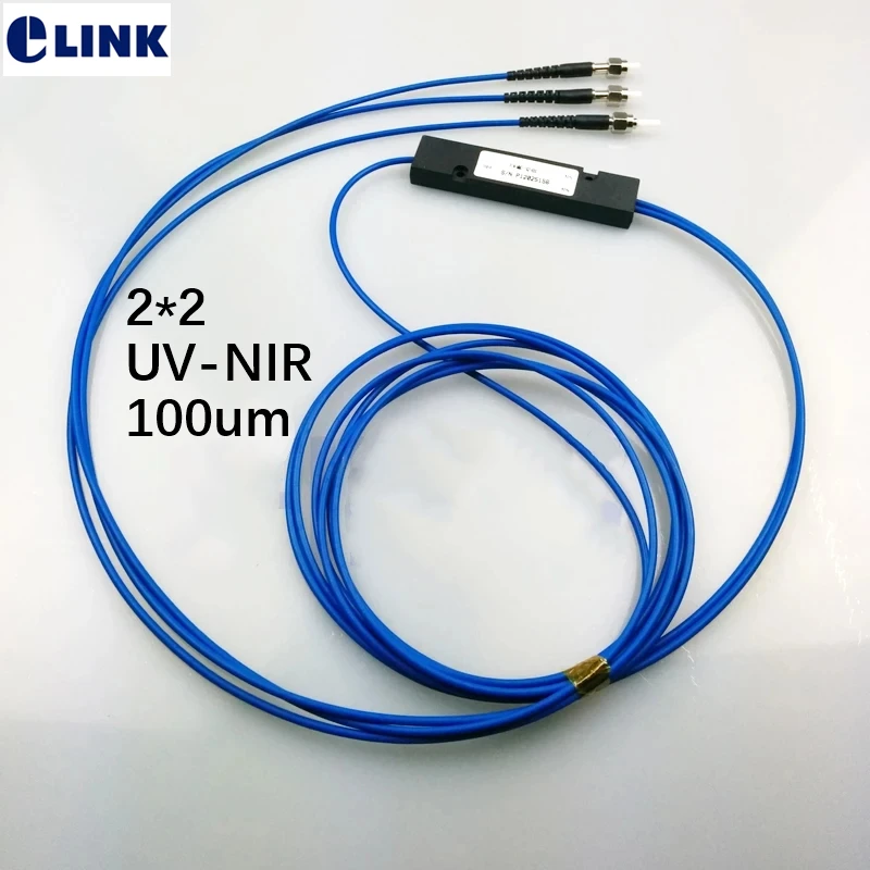 SMA905 2*2 divisor de fibra óptica 100um 1m 2m UV-NIR 100um fibra de núcleo grande MM acoplador de fibra óptica envío gratis