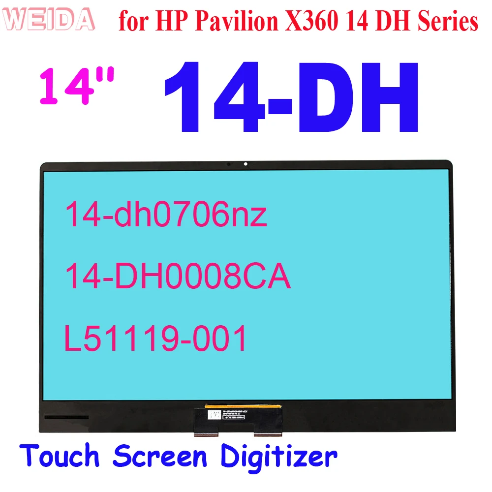 Reemplazo táctil de 14 "para portátiles HP Pavilion X360 14-DH 14 DH Series 14-dh0706nz 14-DH0008CA L51119-001 Digitalizador de pantalla táctil - imagen 2