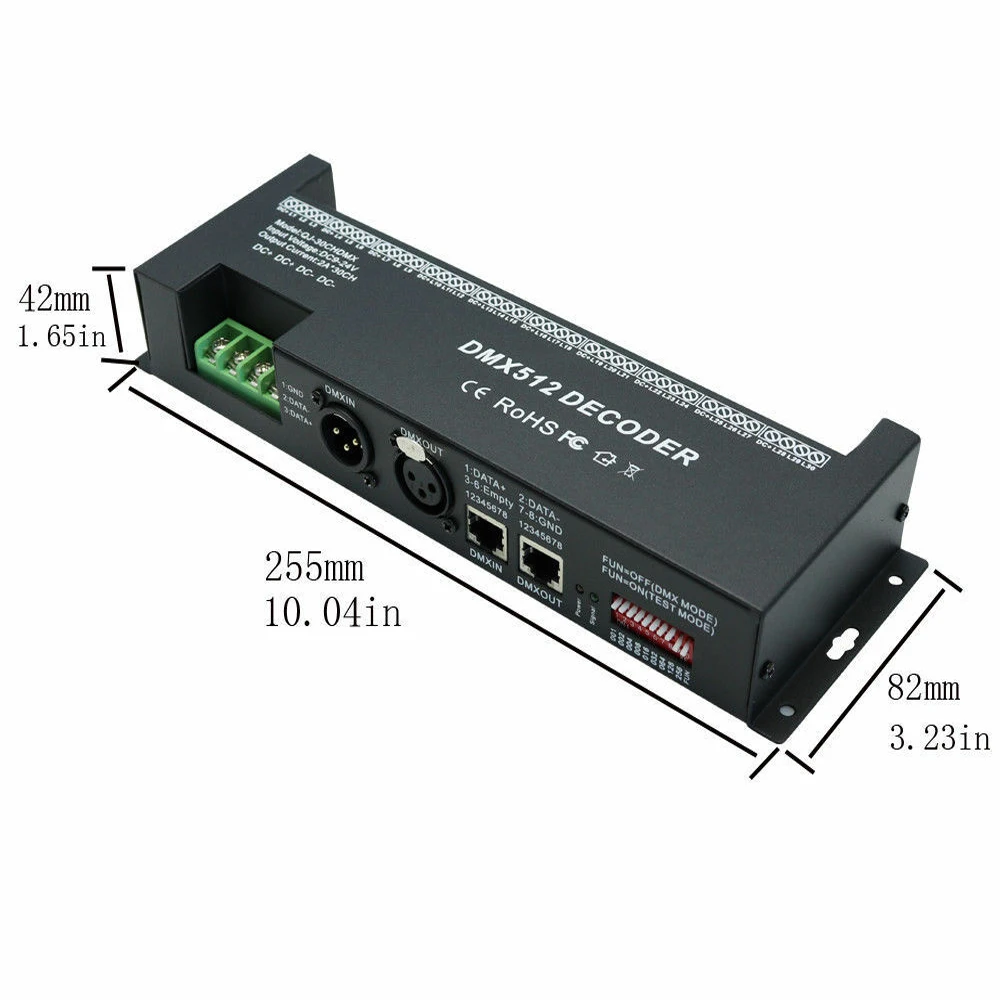 Controlador de luz led RGB DMX 512, decodificador de 30 canales, DMX512, 30 canales x 2A, para tira de luces LED, DC9-24V, 60A - imagen 3