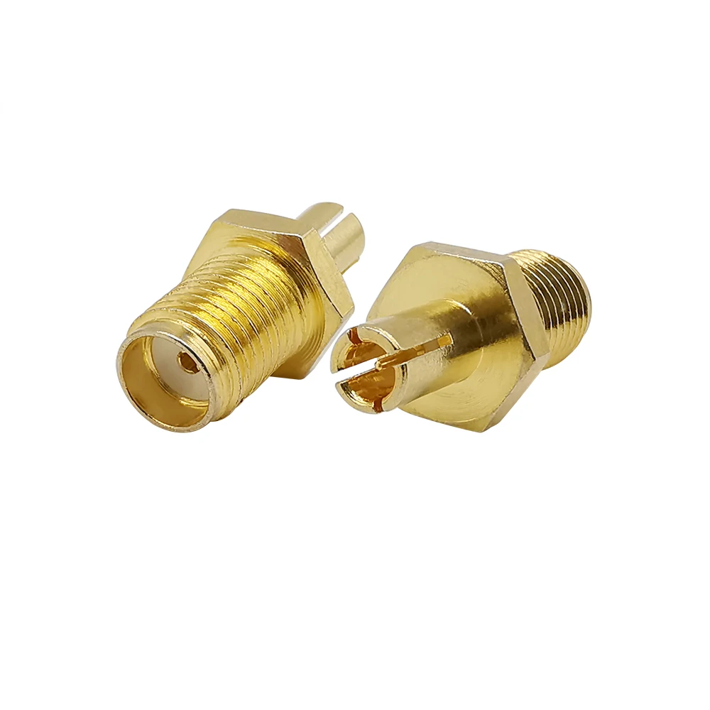 2 uds conector hembra SMA a enchufe macho TS9 conector Coaxial RF adaptador de TS9-SMA chapado en oro
