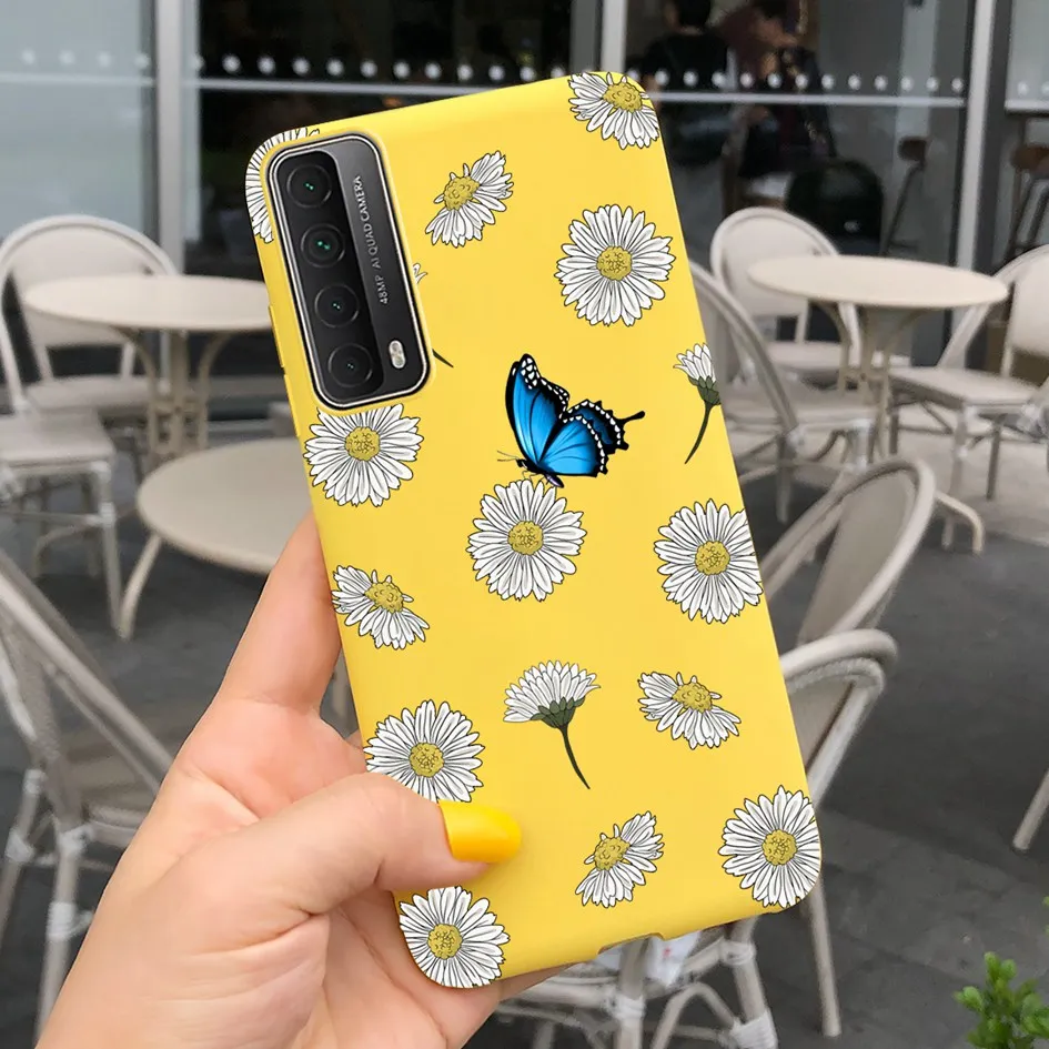 Funda suave de flores a la moda para Huawei P Smart 2021, Fundas protectoras de silicona mate para Huawei Y7A 2020, parachoques de PPA-LX3 - imagen 2