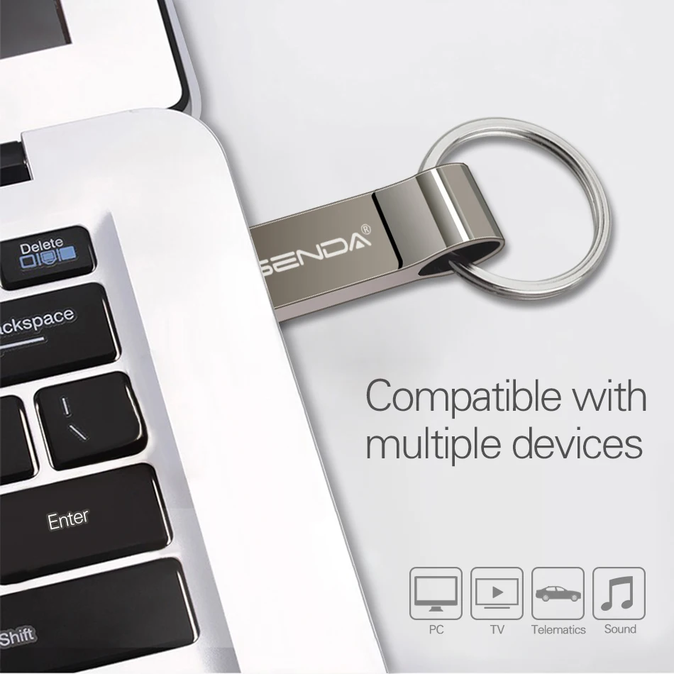 Wansenda Pendrive USB 2.0 Resistente Agua con Llavero - imagen 2