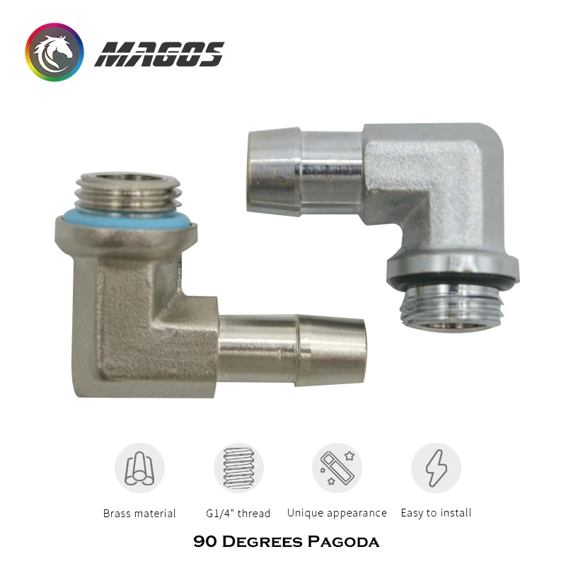 Accesorios giratorios de 90 grados, adaptador hembra a macho para PC, conector refrescante de agua de 6x9mm, 8x10mm para tubo ID de 8-10mm, G1/4 - imagen 2