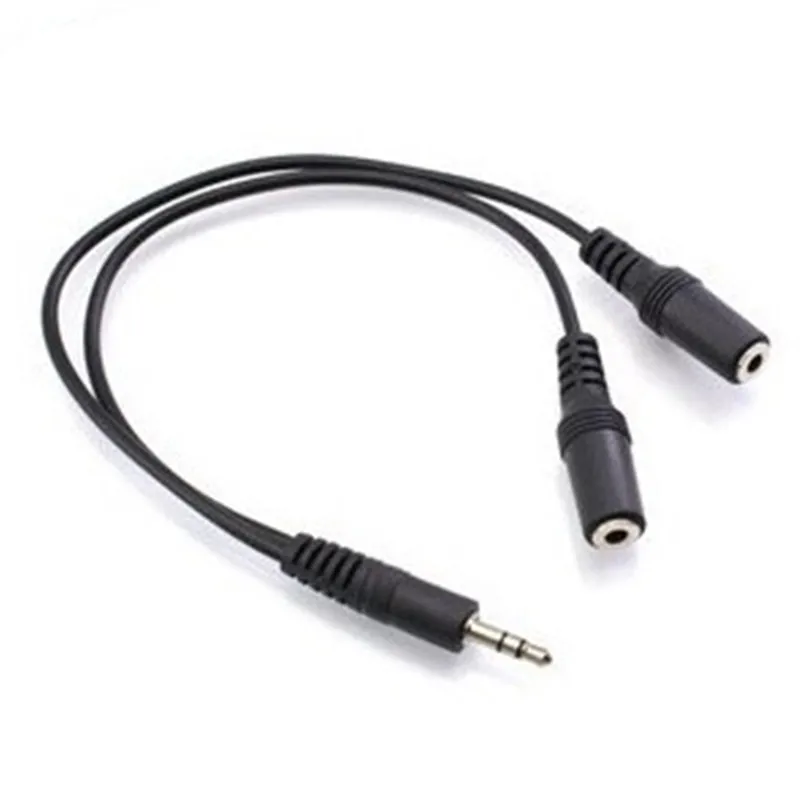 Adaptador divisor de auriculares con conector de 3,5mm, Cable de Audio de extensión de 1 macho a 2 hembra para Samsung, huawei, teléfono móvil Universal MP3