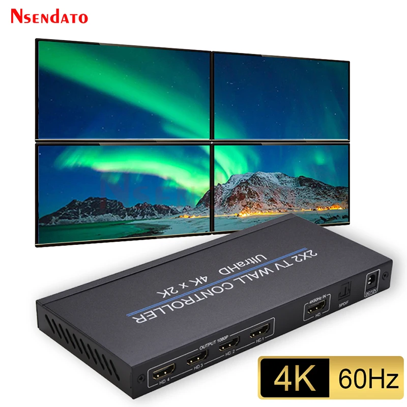Controlador de pared de vídeo de TV 4K 60Hz 2x2 HDMI empalmador de procesador de costura de pantalla 2x1 3x1 1x3 1x2 4x1 1x4 HDMI empalmador de vídeo para PS4 - imagen 2