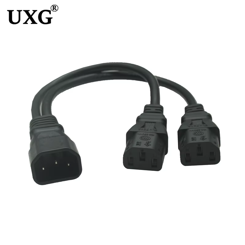 Cable adaptador divisor tipo Y PC IEC C14 macho a doble C13 hembra - imagen 3