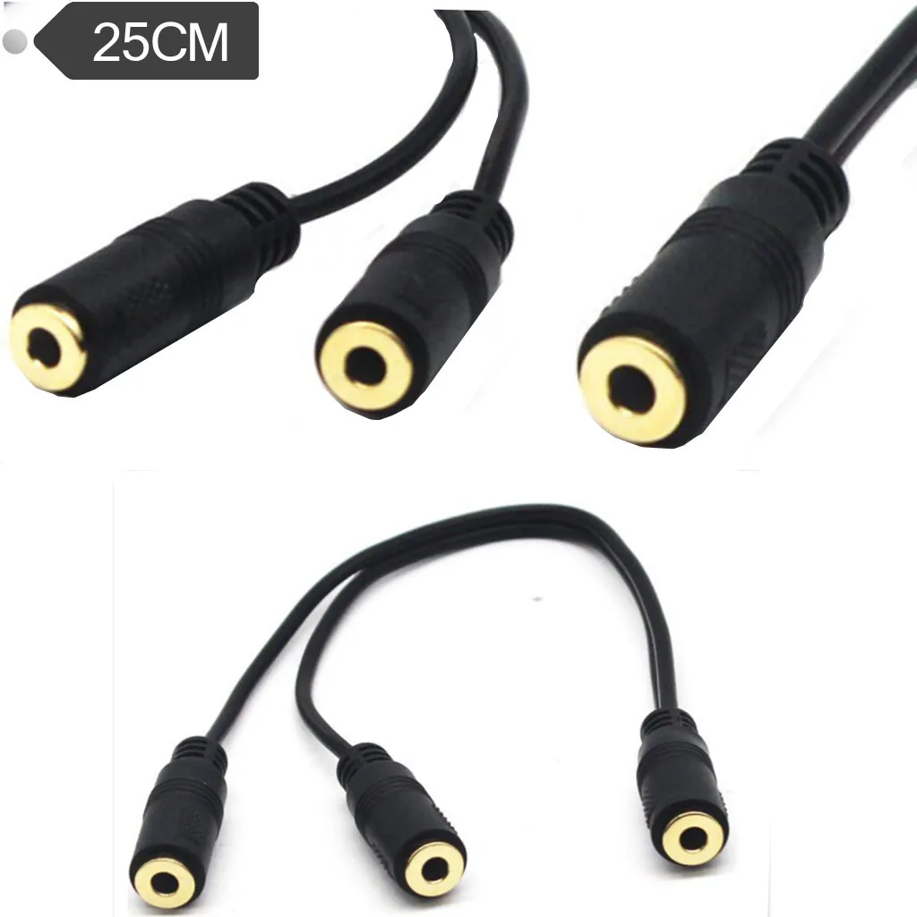 Divisor de auriculares adaptador de auriculares Audio 3,5mm hembra a 2 hembra Jack 3,5 micrófono Y divisor auriculares a adaptador de PC Cable auxiliar - imagen 2