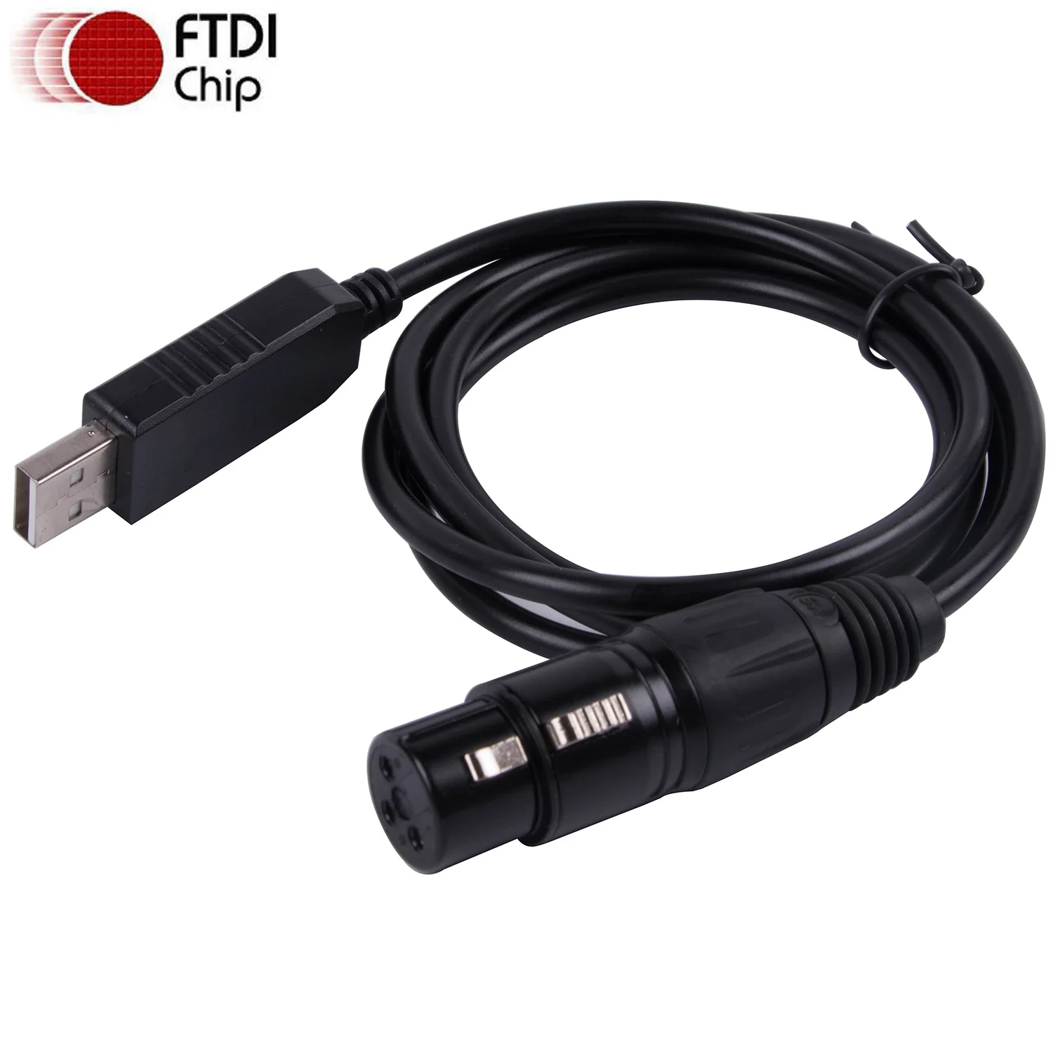 Convertidor DMX a USB, Cable adaptador de interfaz, efecto de iluminación de escenario, controlador Dmx, atenuador, conversión de señal DMX512 USB