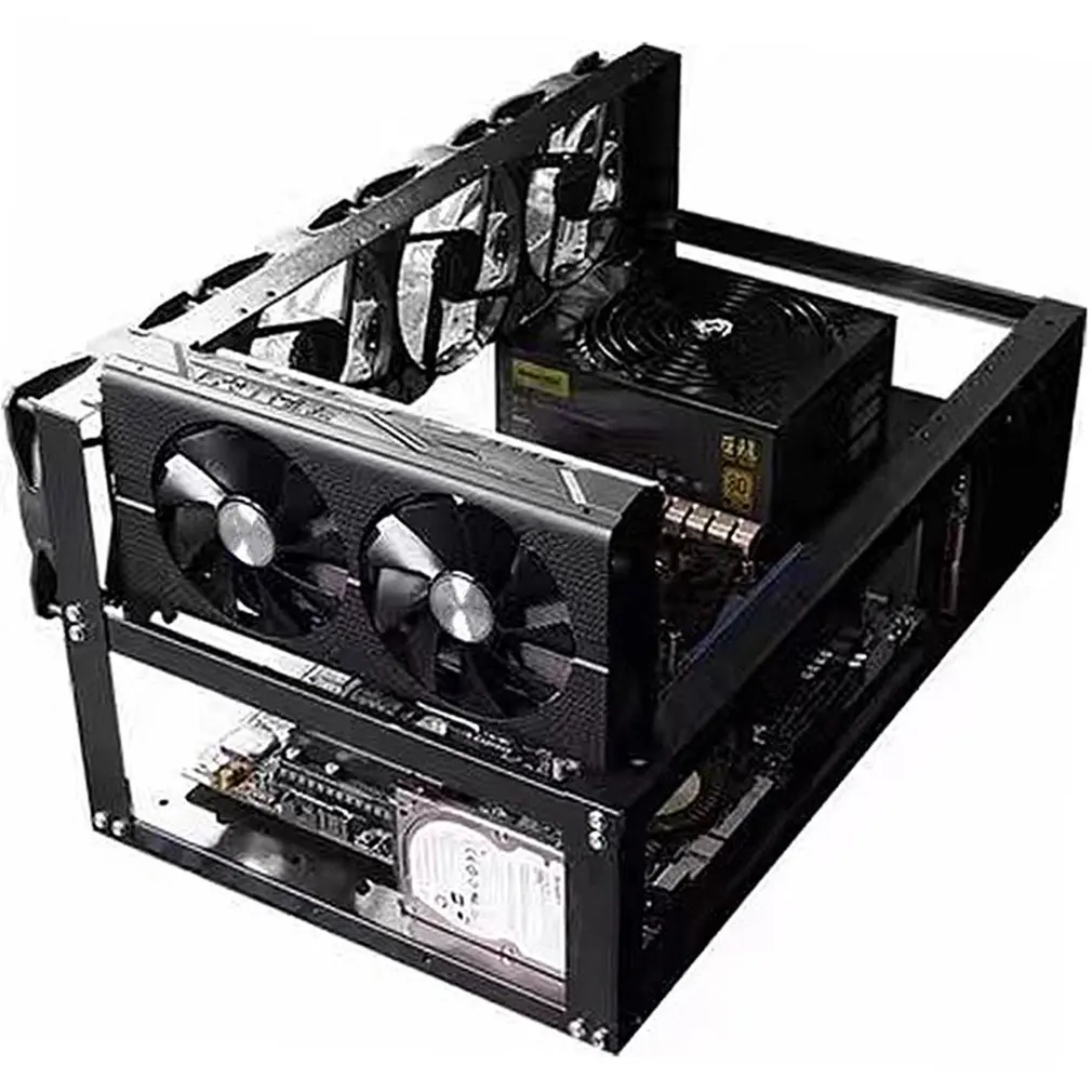 Soporte de tarjeta gráfica compatible con 6-8 GPUs SECC, tipo Rack, fácil operación, placa base ATX, estante de mina, soporte de tarjeta gráfica - imagen 5