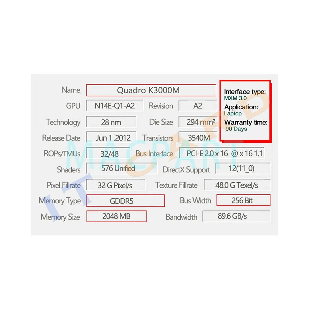 Tarjeta gráfica de vídeo Quadro K3000 K3000M GDDR5 de 2GB N14E-Q1-A2 con soporte X para iMac A1312 2010 2011 año - imagen 5