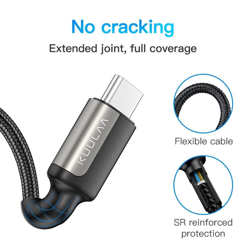 KUULAA Cable USB-C a USB-C PD 100W Carga Rápida para Todos Dispositivos - imagen 2