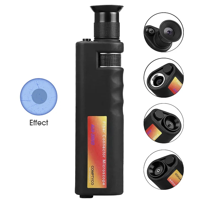 Microscopio de inspección de fibra óptica 200X, iluminación LED, goma antideslizante AUA-200X - imagen 5