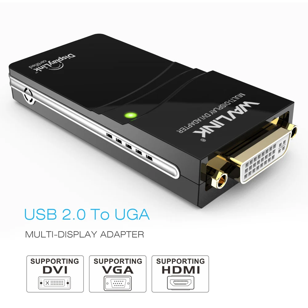 Wavlink-adaptador gráfico de vídeo Compatible con USB 2,0 a VGA/DVI/HDMI, pantalla de múltiples monitores, modo de extensión/Espejo para Windows, Mac OS - imagen 2