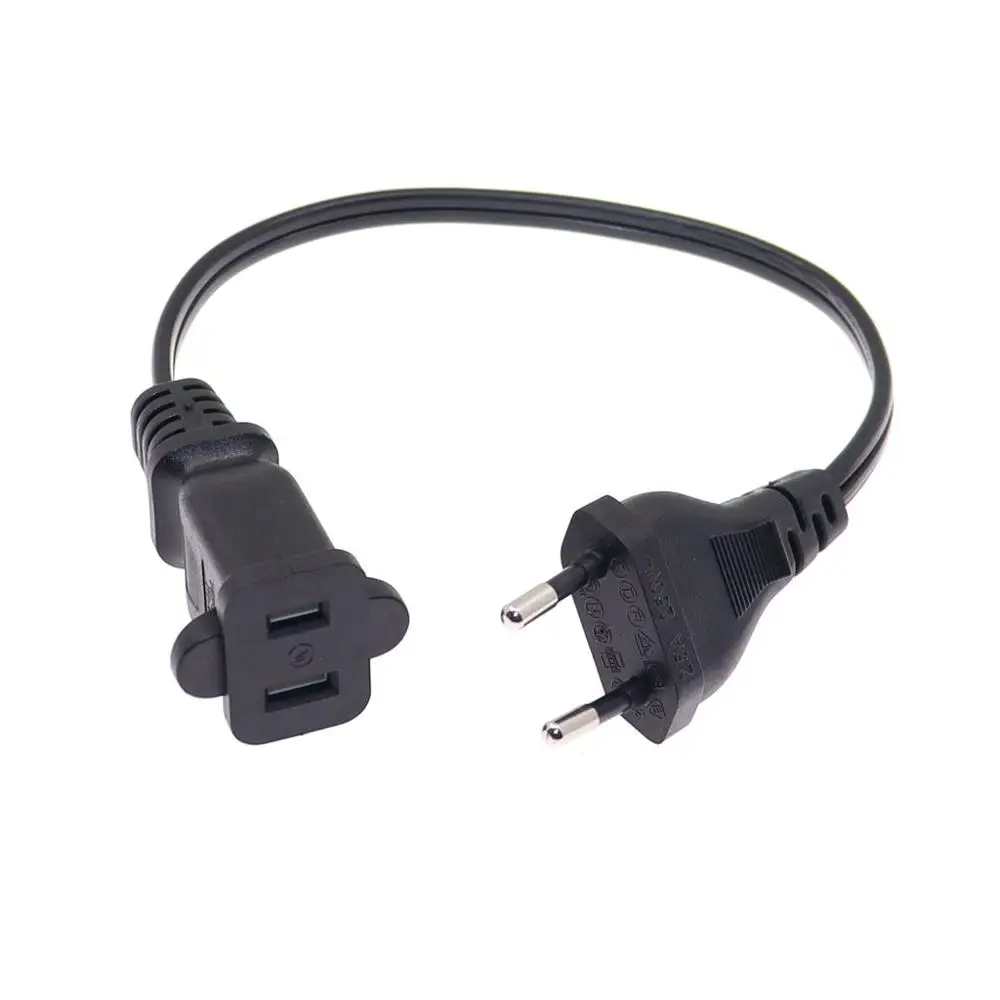 Cable adaptador de corriente Schuko CEE7/16, enchufe europeo a EE. UU., macho de la UE a EE. UU., Nema 1-15R, 30CM