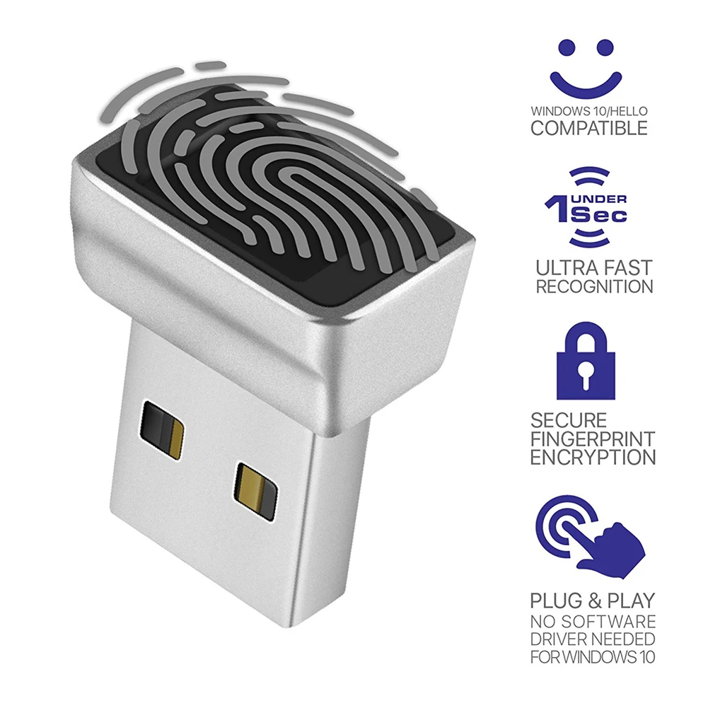 Lector de huellas dactilares USB para Windows 10 Hello PC Notebook Lock escáner biométrico portátil sin contraseña Módulo de desbloqueo de inicio de sesión/Inicio de sesión - imagen 2