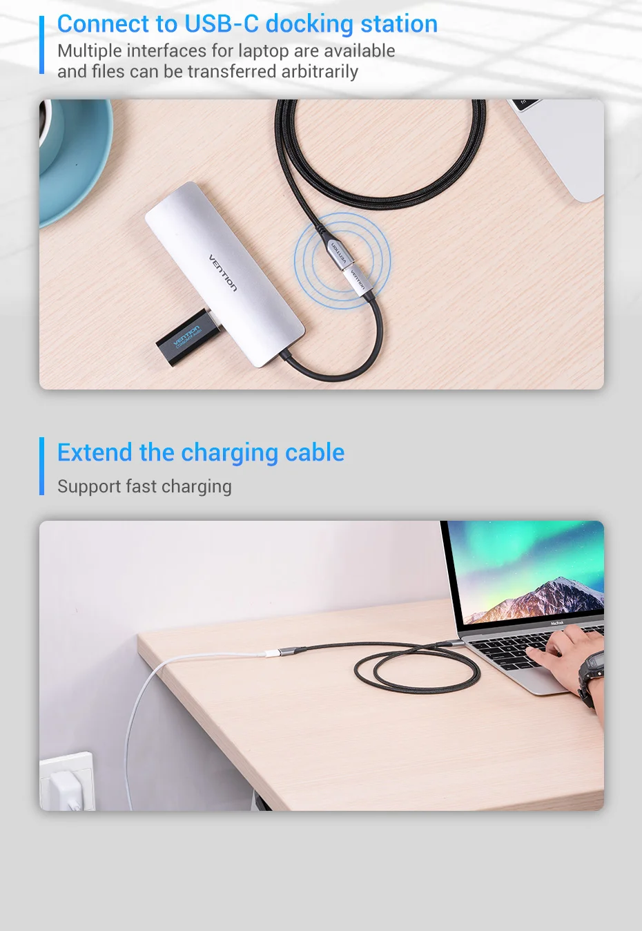 Cable USB-C extensor - compatibilidad con varios dispositivos