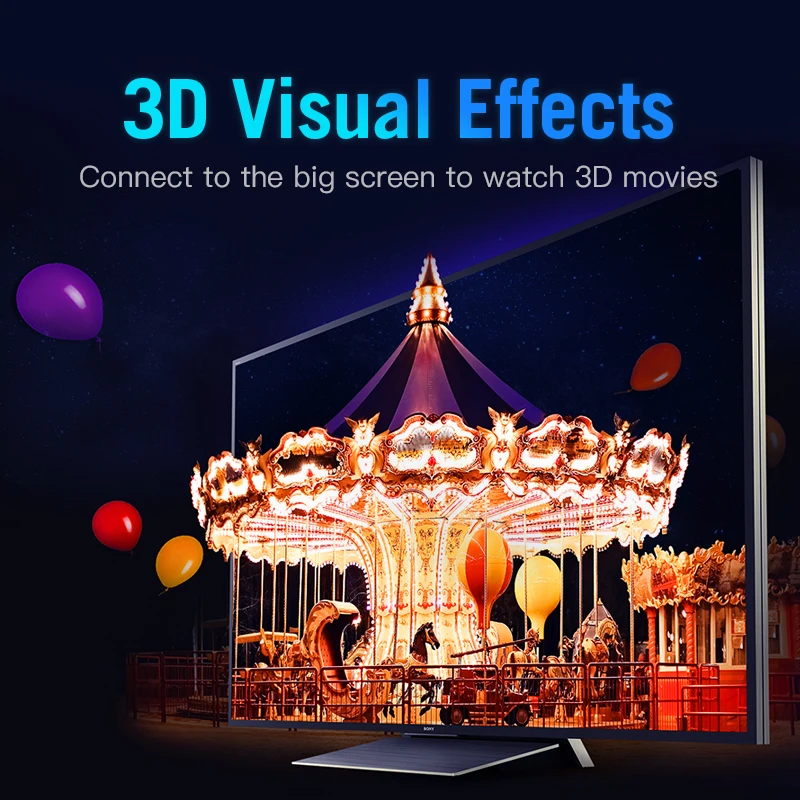 Vention-Cable HDMI V2.0 de alta velocidad, accesorio 4K x 2K macho a macho, 3D, 1080P HD, para Monitor, ordenador, TV, PS3/4, proyector HDTV, 0,5 m, 1,5 m, 2m, 10m - imagen 4