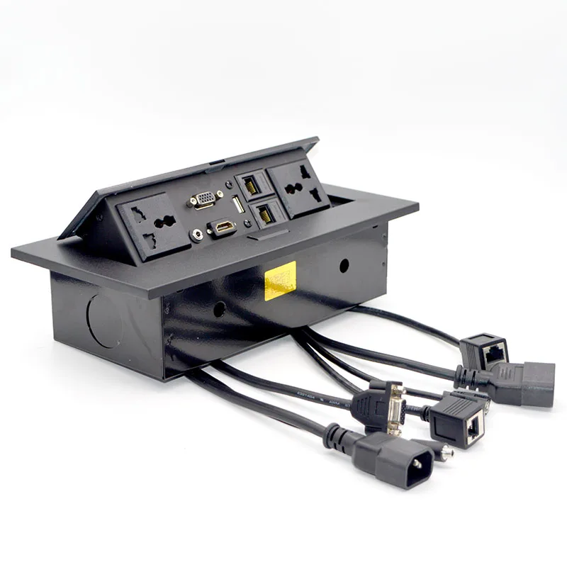 Nuevo conector de escritorio Multimedia K514 con VGA 3,5 Audio USB Universal PowerLPlug caja de conexión gratuita enchufe de mesa de conferencias de oficina - imagen 3