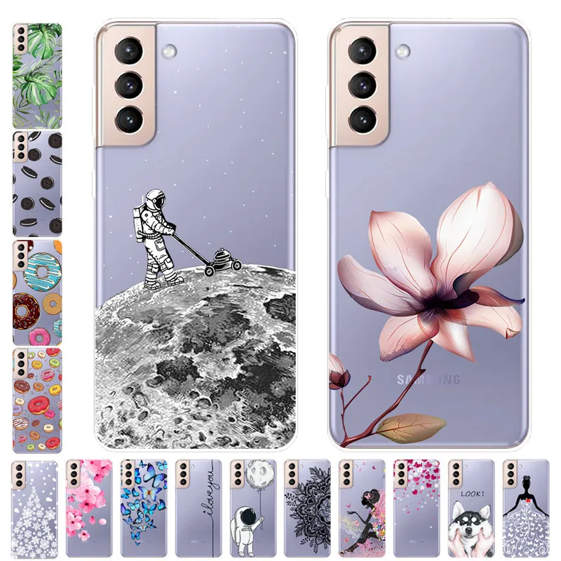 Funda transparente de silicona TPU para Samsung Galaxy S21 FE Ultra Plus 5G, carcasa suave de dibujos animados para Samsung S21FE 5G S 21