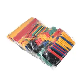 328 unids/set manguito envoltura de alambre kits de tubos de Cable eléctrico de coche tubo termorretráctil poliolefina 8 tamaños colores mezclados