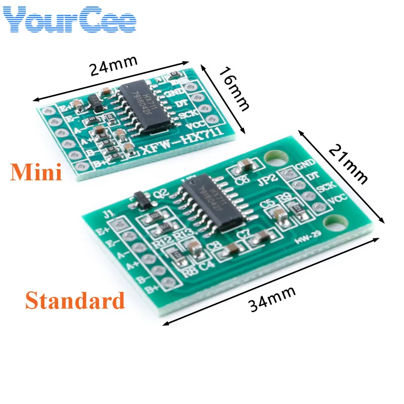 Módulo convertidor ADC de doble canal HX711, 5 uds., 1 unidad, Sensor de presión de pesaje de peso, Mini módulo de precisión AD estándar - imagen 2