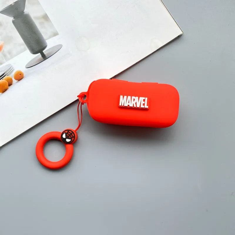Funda de silicona con dibujos de Marvel para QCY T5, funda de auriculares inalámbricos con Bluetooth, con cordón de anillo - imagen 4