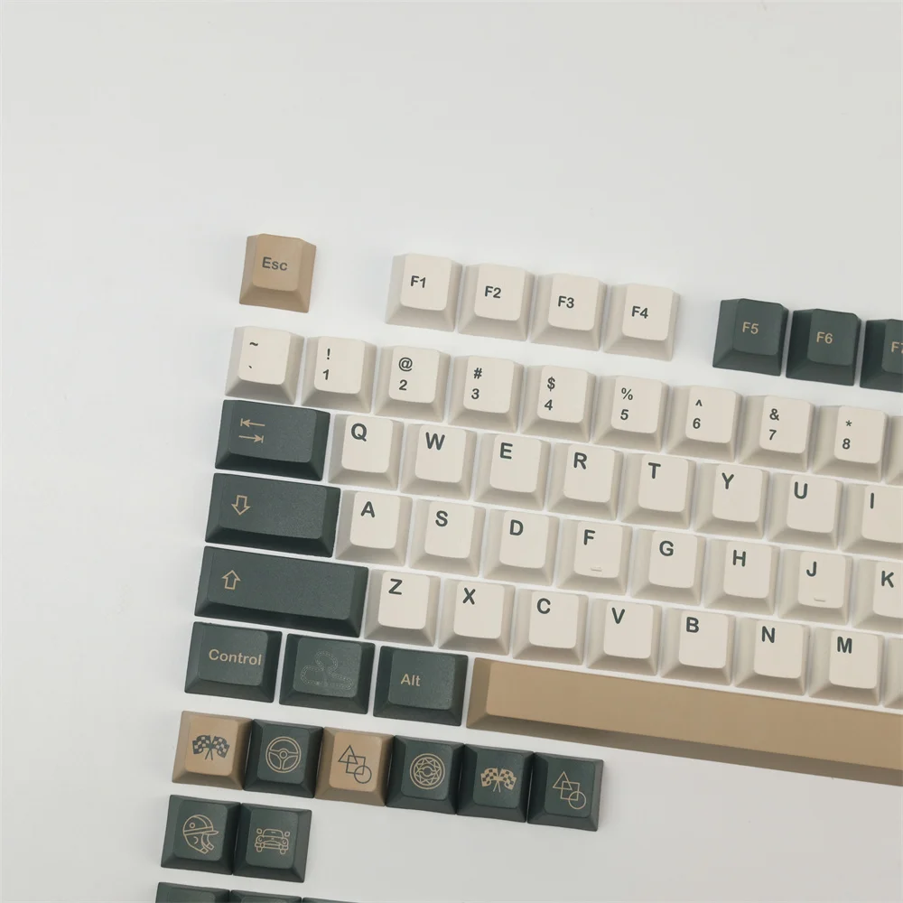 GMK-Tapa de llave de carreras británicas, perfil de cereza, PBT, teclas completas, diseño ANSI, ISO Enter para GH60, GK61X, GK64X, GK68, 84, 87, 96, 980, 104, 108