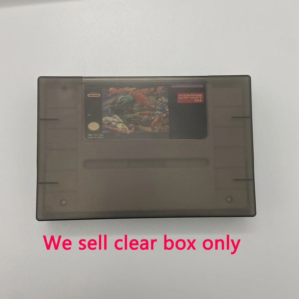 Caja protectora transparente para tarjetas de juego, caja de almacenamiento de cartuchos para SNES, versión americana y estadounidense
