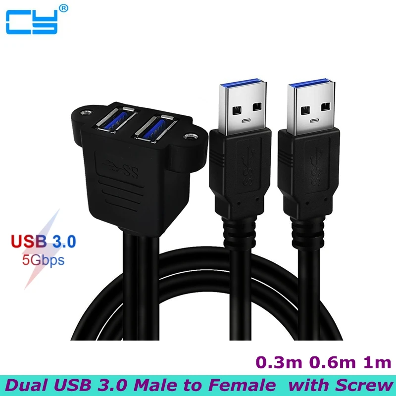 Un cable USB negro con un extremo azul