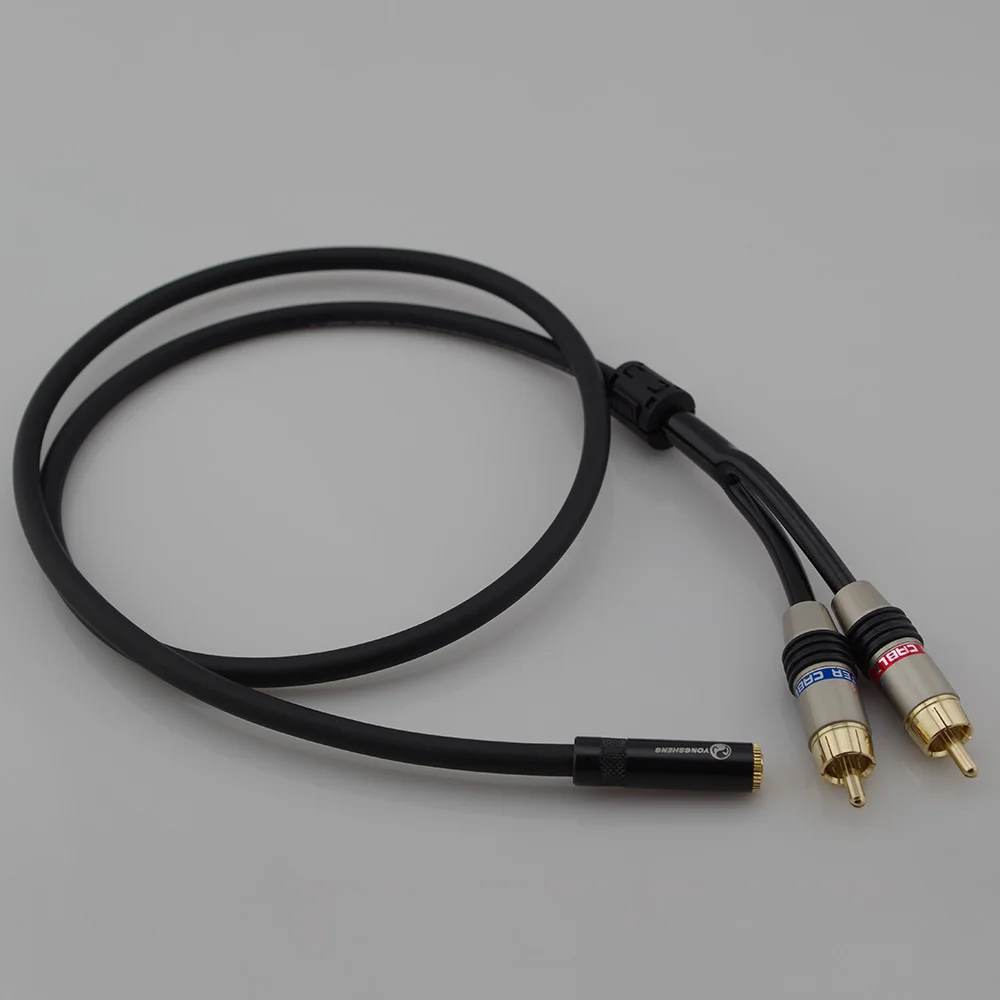 Conector hembra RCA HIFI de 3,5mm, Cable estéreo, enchufe Y a 2 RCA macho, adaptador 3,5, conector de Audio auxiliar para auriculares y música - imagen 4
