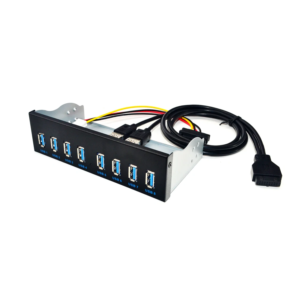 Divisores de Panel frontal USB 5,25 para ordenador, concentrador de 8 puertos USB 3, 3,0, 3,0, para PC, USB-HUB, múltiples, USB 3,0 - imagen 2