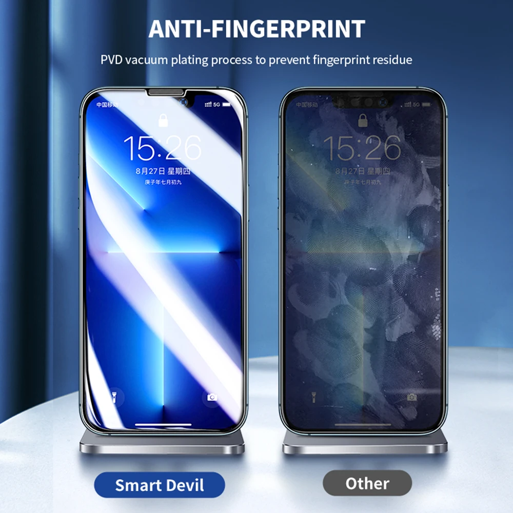 SmartDevil-Protector de pantalla de vidrio templado para iPhone 13 Pro Max, cubierta completa de vidrio sin bordes para iPhone 13 mini HD, luz azul - imagen 5