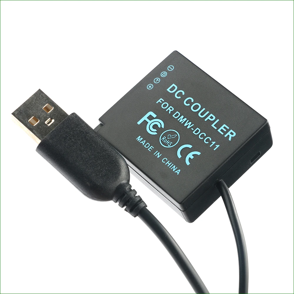 Batería ficticia de 5V USB a DMW-BLG10 BLE9, Banco de energía de DMW-DCC11, Cable USB para Panasonic DMC GF3 GF5 GF6 GX7 GX80 GX85 LX100 S6 ZS60 - imagen 3