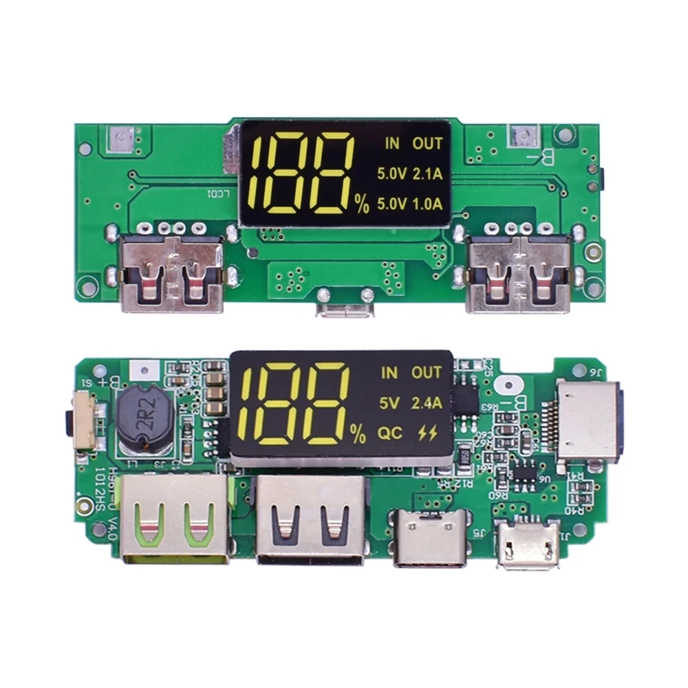 Cargador de batería de litio, Placa de protección de circuito, doble USB, 5V, 2.4A, Micro/tipo C, LED, Banco de energía móvil, módulo de carga 18650 - imagen 5