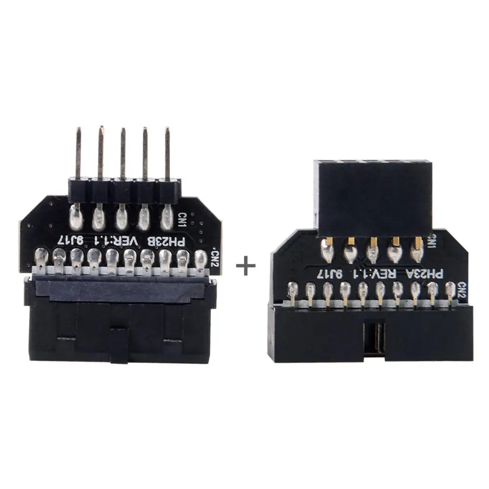 1 Juego de carcasa Reversible USB 2,0 de 9 pines a placa base USB 3,0 adaptador hembra de cabezal de 20 pines - imagen 4