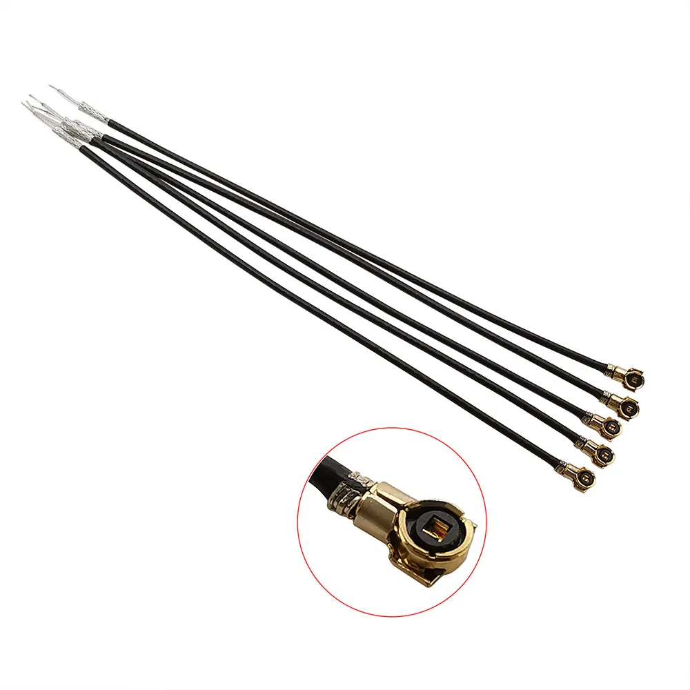 5 uds MHF4 U.fl 0,81mm RF Pigtail Cable de puente Coaxial soldadura OD 0,81 extensión para tarjeta WIFI IPX PCI enrutador inalámbrico