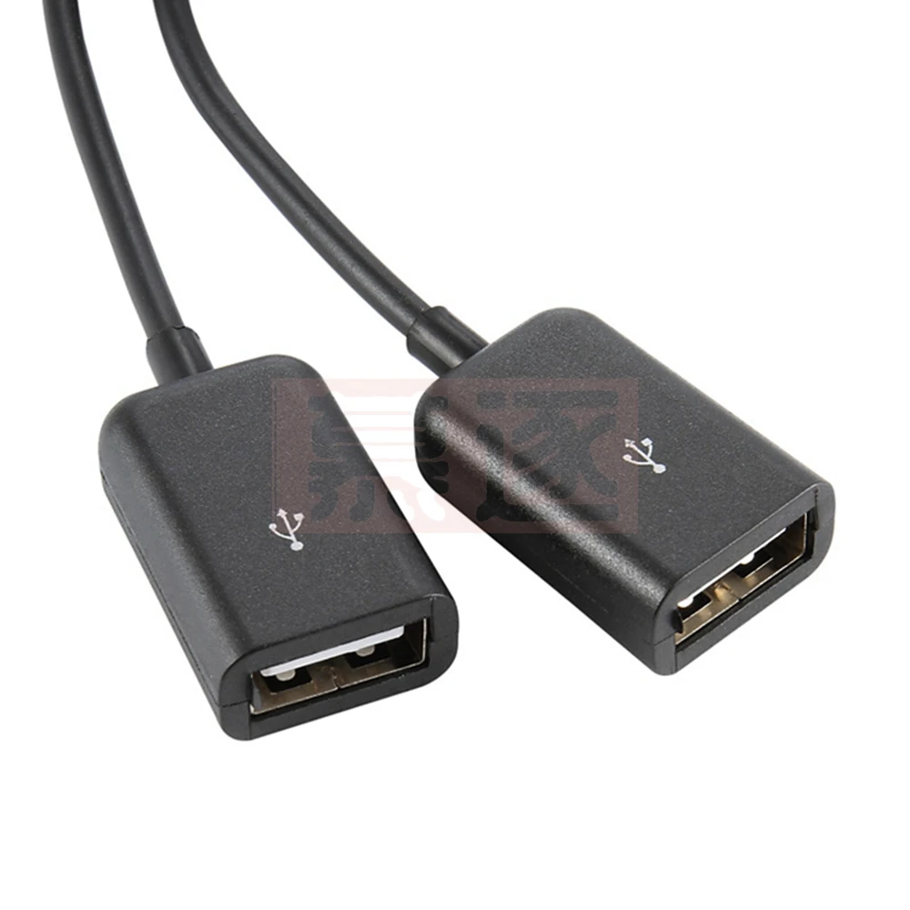 Schwarz USB 2.0 Hub de puertos duales Kabel Bus power Für Laptop Macbook Notebook PC, Maus y disco flash